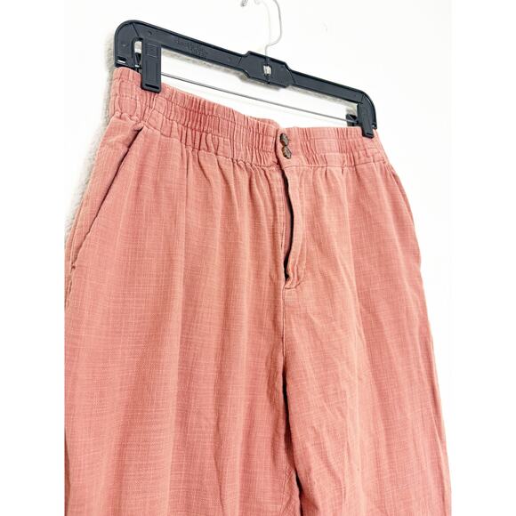 Marine Layer Elle Relaxed Crop Pants Size Medium Rust Orange Preppy Minimalist - Picture 7 of 13